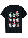 Men's T-Shirt Holiday Smiling Teeth With Lollipops And Festive Christmas Decorated Characters