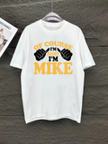 Men's T-Shirt Of Course Im Mike Yellow And Black Bold Typography On White T Shirt