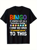 Men's T-Shirt Bingo Inspired Colorful Letters With Bingo Balls And Fun Slogan Words Shirt