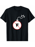 Men's T-Shirt Minimalist Bomb Illustration With Big Letter F No Symbol