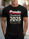 Men's T-Shirt Family Christmas 2025 With Holiday Lights And Memories Together