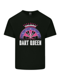 Men's T-Shirt Dart Queen Glitter Crown Over Colorful Dartboard Tee