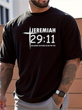 Men's T-Shirt Jeremiah Bold Verse With White Cross Christian T Shirt