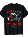 Men's T-Shirt Cant Hear You Headphones Controller Wires Gaming With Console Player