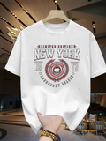 Men's T-Shirt Limited Edition New York Circular Badge With Vintage Typography Emblem Logo