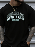 Men's T-Shirt Brooklyn New York Est 1955 Retro Block Lettering T Shirt