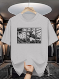 Men's T-Shirt Dynamic Ocean Waves In Abstract Framed Panel Artwork Sea