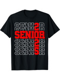 Men's T-Shirt Senior 25 Bold Red Block Numbers Senior