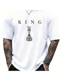 Men's T-Shirt King Chess Piece With Detailed Monochrome Artistic Classic Symbol