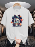 Men's T-Shirt Colorful Planets Orbiting In Space Around Astronaut