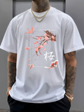Men's T-Shirt Delicate Pink Blossoms Floating Beside Calm White Branches Flower