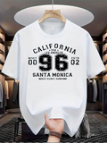 Men's T-Shirt California West Coast Surfin Number Print Santa Monica T Shirt