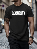 Men's T-Shirt Bold White Letters On Classic Urban Street Security