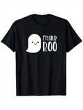 Men's T-Shirt Im Her Boo Playful Cartoon Ghost With Smiling Face And Happy Expression