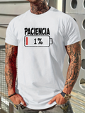 Men's T-Shirt Low Power Icon With Red Line Showing Nearly Empty Battery