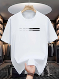 Men's T-Shirt Minimalist Letters With Clean Graphic Lines Centered On White Shirt