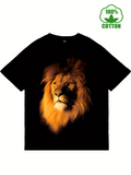 Men's T-Shirt Golden Mane Among Shadows Majestic Regal Lion