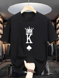 Men's T-Shirt Royal Playing Card Symbol With Bold White Spade Emblem Shirt