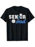 Men's T-Shirt Senior Dad Volleyball With Graduation Cap And White Lettering