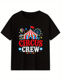 Men's T-Shirt Circus Crew Colorful Amusement Park Tent With Balloons And Ferris Wheel Under Stars