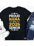 Men's T-Shirt Proud Nana Of A 2026 Senior With Flower Accents And Bold Lettering Shirt