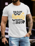 Men's T-Shirt This Is Our Family Vacation Shirt With Graphic Glasses Sun Drink And Flip Flops