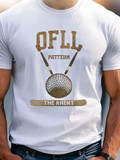 Men's T-Shirt OFLL Pattern Two Hockey Sticks With Net And Wooden Puck