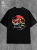 Men's T-Shirt Sunset Drive Palm Trees With Neon Colors Classic Vintage Car