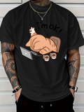 Men's T-Shirt Im Ok Relaxed Cat Sleeping Beside Laptop And Coffee