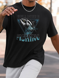 Men's T-Shirt Bold Catch Under Blue Splashing Water Featuring Strong Colorful Fish