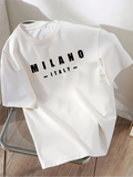 Men's T-Shirt Milano Italy Minimalist Monochrome Statement Typography T Shirt