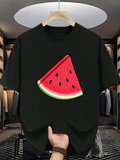 Men's T-Shirt Juicy Fresh Summer Fruit Slice Watermelon Graphic Under Spotlight Watermelon