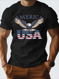 Men's T-Shirt America Bold Stars And Stripes Spreading Wings Majestic Bald Eagle