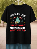 Men's T-Shirt This Is My Ugly Christmas Sweater With Snowflakes And Decorated Christmas Tree