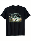 Men's T-Shirt Majestic Retriever Watching Over Marshland With Flying Ducks