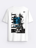 Men's T-Shirt Heart Blue Overlay With Paris Eiffel Tower At Urban Cityscape