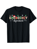 Men's T-Shirt Christmas Snowflakes And Candy Cane Letters Emergency Department