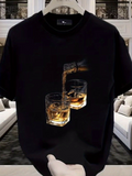 Men's T-Shirt Golden Drink Being Poured Into Crystal Clear Whiskey Glass