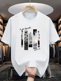 Men's T-Shirt Be Your Big Wild Breezy Palms Over City Sunset With Tranquil Ocean View Skyline