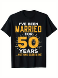 Men's T-Shirt Bold Anniversary Quote With Vintage Sunburst Fifty Years