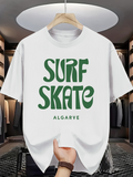 Men's T-Shirt Surf Skate Algarve Simple Retro Lettering Text T Shirt