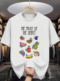 Men's T-Shirt The Fruit Of The Spirit Colorful Juicy Fruits With Playful Cartoon Details Fruit