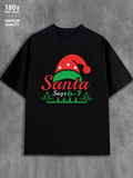 Men's T-Shirt Santa Says Good Cheer Wearing Classic Red Hat