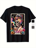 Men's T-Shirt The Mom Surrounded By Colorful Flowers And Stars Skeleton