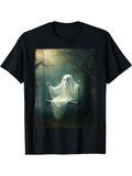 Men's T-Shirt Mysterious Night Fog With Gentle Light Surrounding Lonely Swinging Ghost