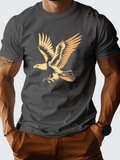 Men's T-Shirt Golden Sunlight Vintage Wild Soaring Majestic Eagle Illustration
