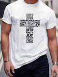 Men's T-Shirt Faith Hope And Joy Words Arranged In A Cross Shape