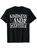 Men's T-Shirt Kindness And Coffee Simple Art Coffee Cup Graphic