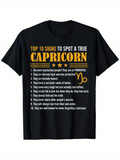 Men's T-Shirt Capricorn Top Ten Traits List With Zodiac Symbol Sign