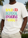 Men's T-Shirt Back To School Looking Cool Colorful Letters With Playful Smiling Emoji Faces